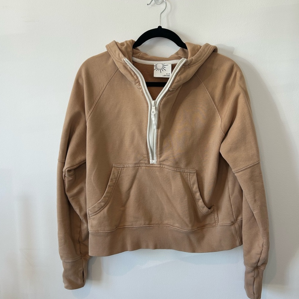 Aerie Tan and Cream Hoodie